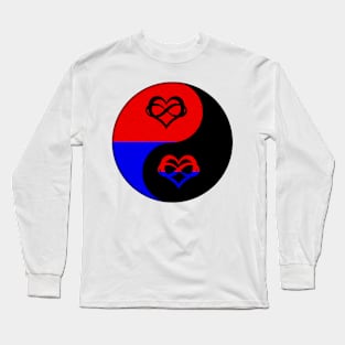 Polyamory Pride Yin and Yang Symbol in Pride Flag Colors Long Sleeve T-Shirt